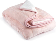 6.9kg Weighted Sherpa Blanket Blush Pink 50x60" (127x152cm) Soft and Cozy