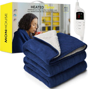 Electric Heated Throw Blanket 130x160cm 9 Heat Levels Timer Washable