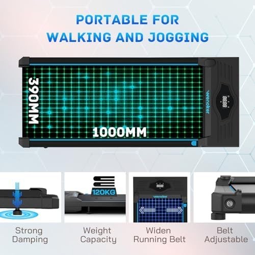 Compact Under Desk Walking Treadmill with LED Display & Remote Control