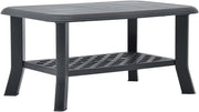 Anthracite Outdoor Coffee Table with Storage Shelf, Weather-Resistant 90x60x46cm