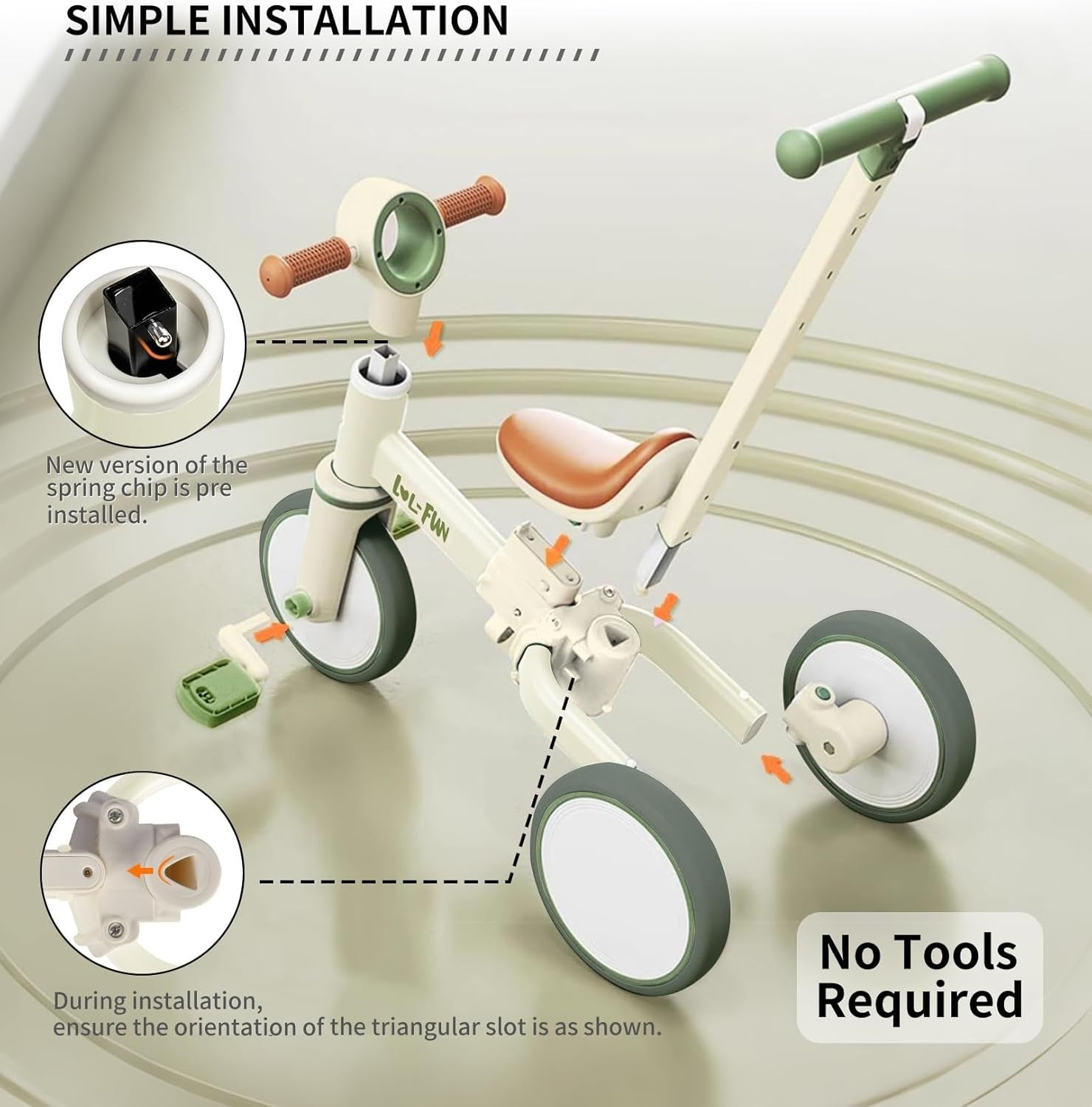 Convertible Toddler Tricycle Parent Push Handle Balance Bike Age 10M-4Y