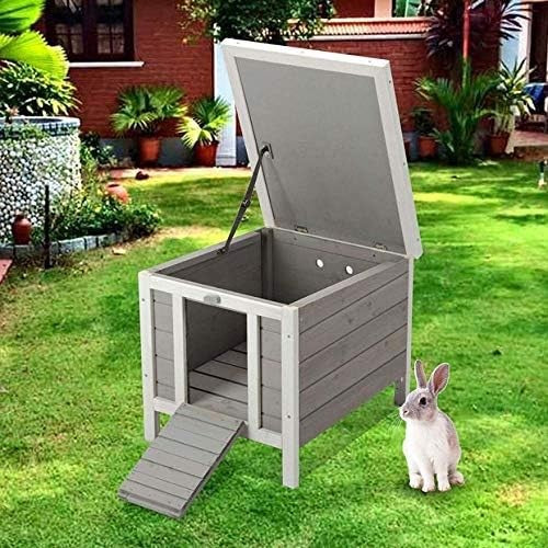 Wooden Pet Hide House Rabbit Guinea Pig Puppy Cat Shelter Indoor Outdoor