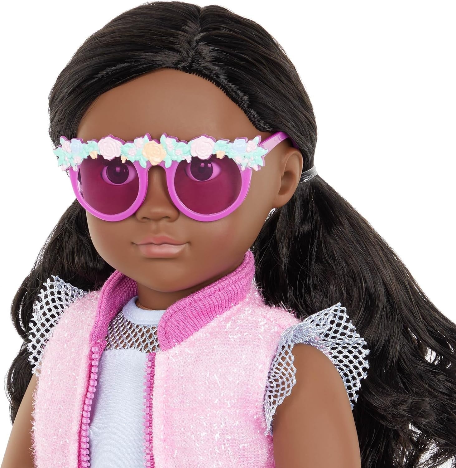 18-Inch Floral Fashion Starter Doll Brunette Hair 3 Outfits Gift Box