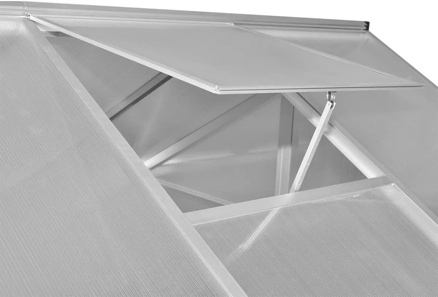 Reinforced Aluminium Greenhouse 4.6m² Polycarbonate Panels Weatherproof