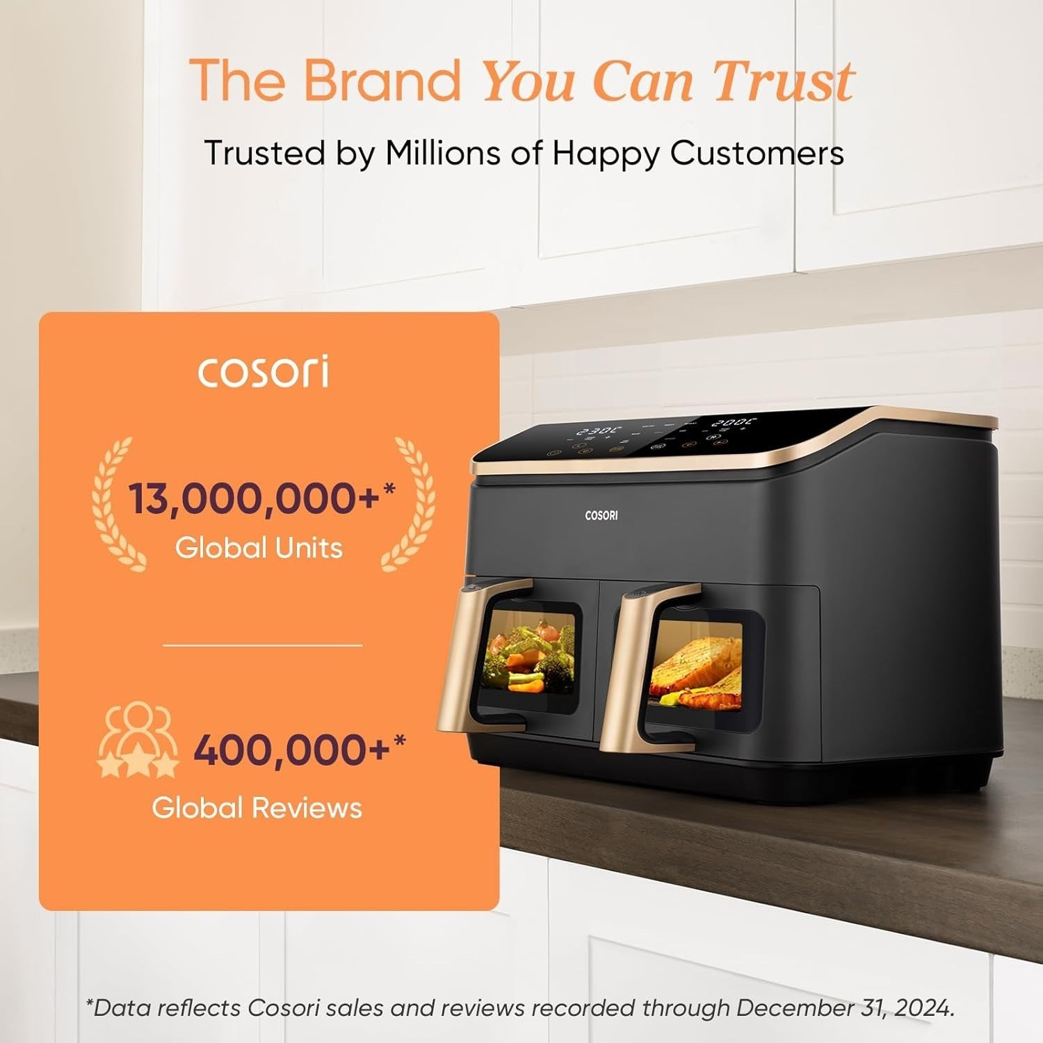 8.5L Dual Zone Air Fryer | Sync Cook & Finish | 8-in-1 Functions Visible Windows