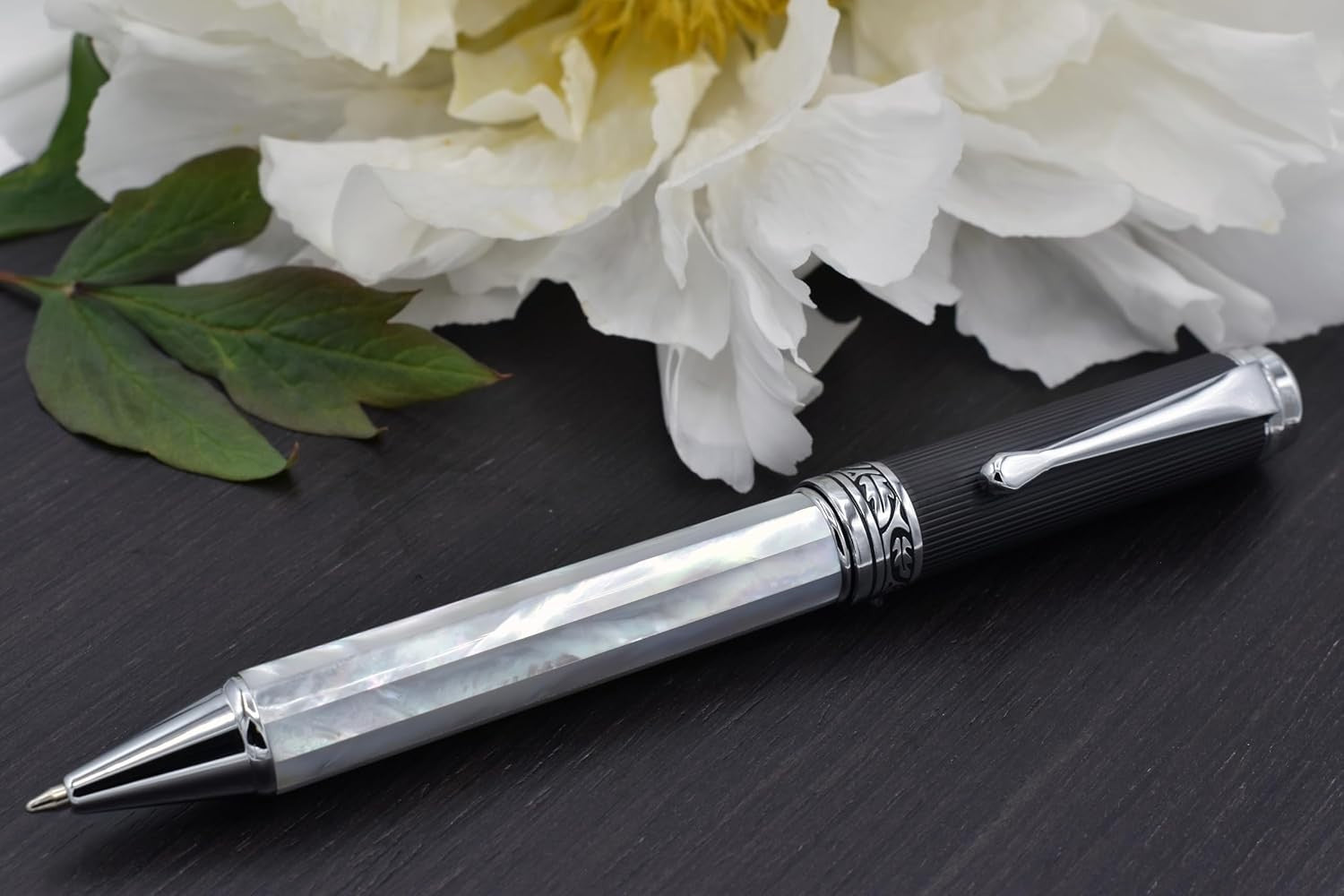 Luxury Ballpoint Pen White Mother of Pearl DLC Twist Gift Set
