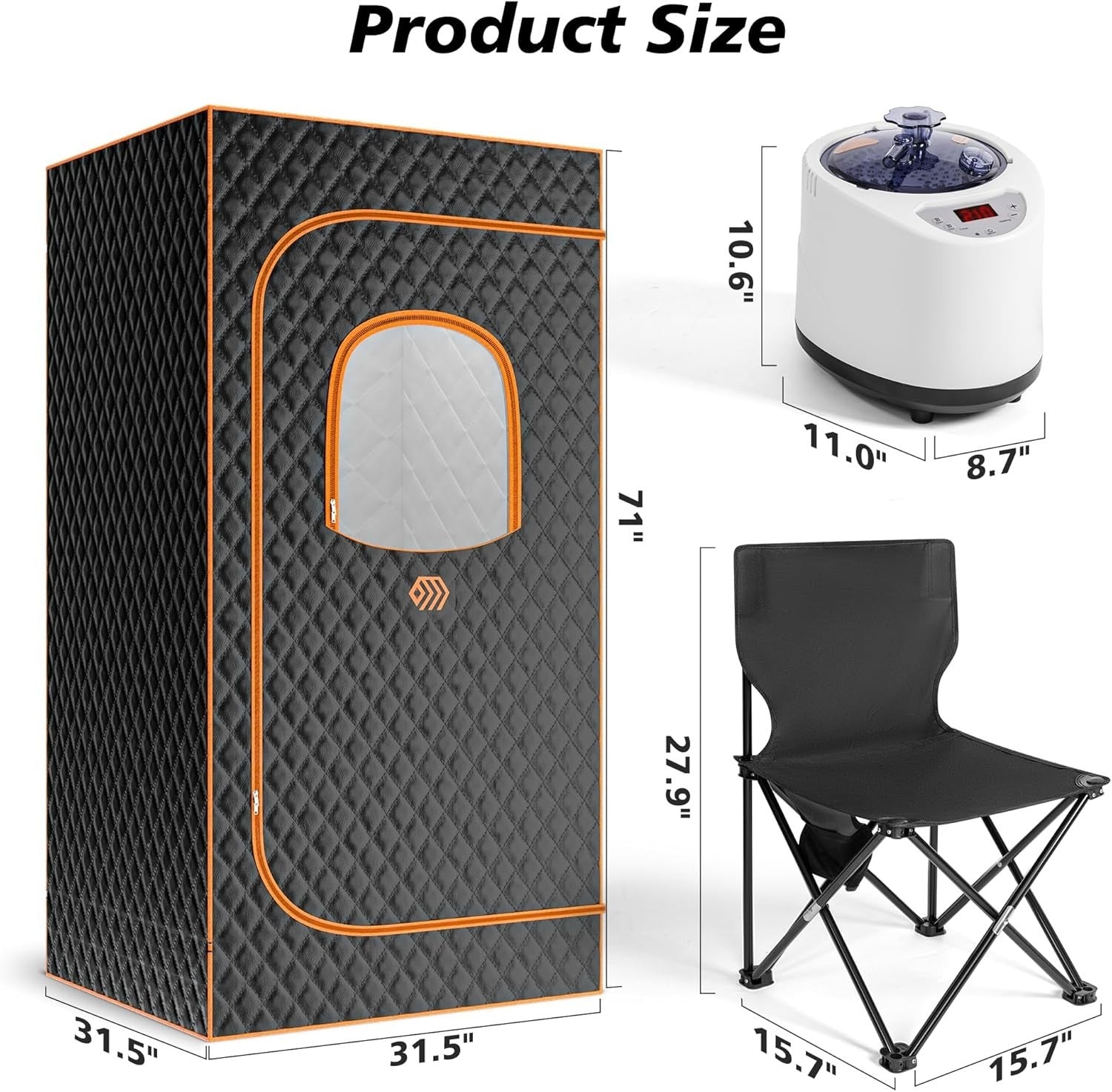Portable Steam Sauna Tent Home Spa Single Person Fast Heat Bluetooth Control