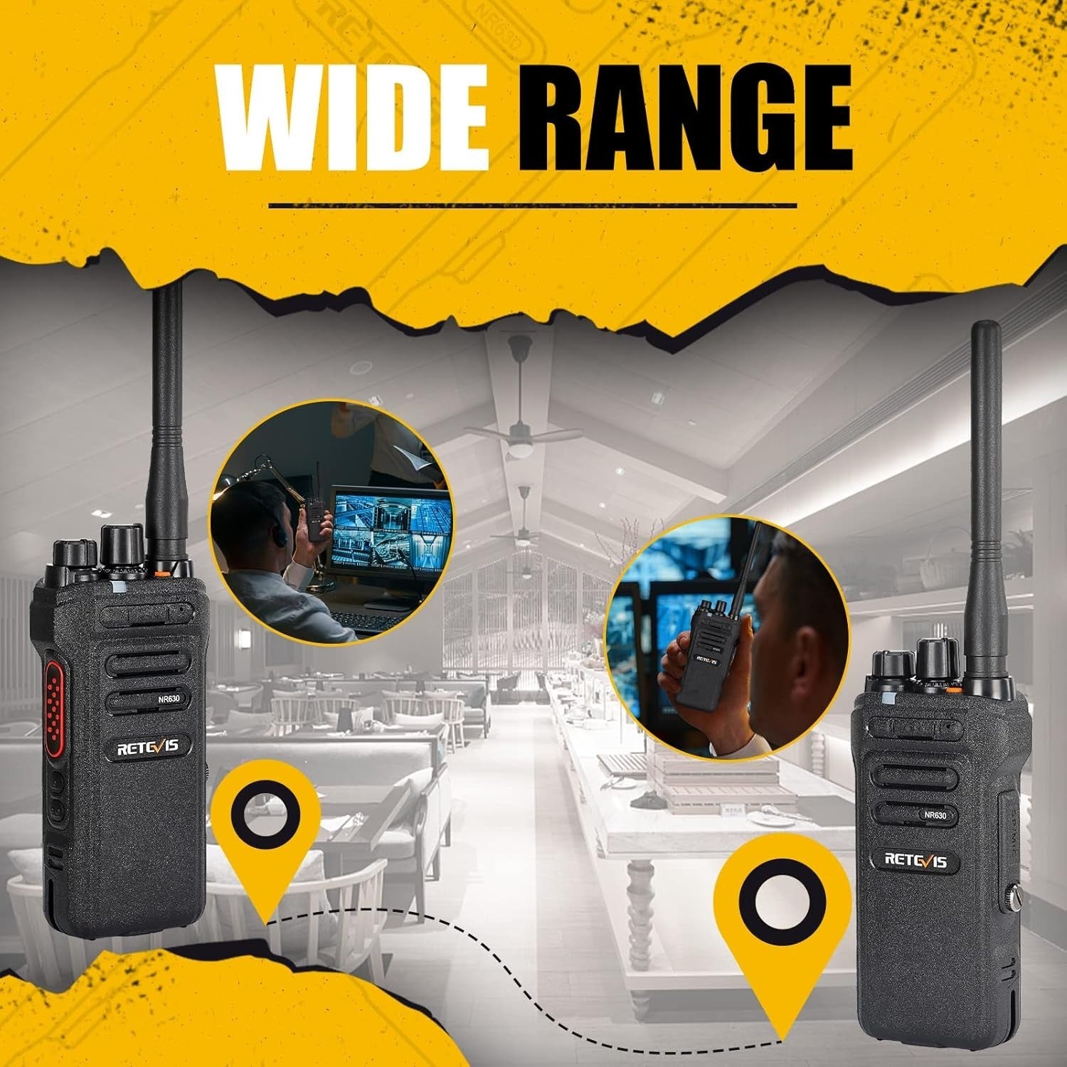 IP67 Waterproof Walkie Talkies 2 Pack Long Range 2800mAh Group Call