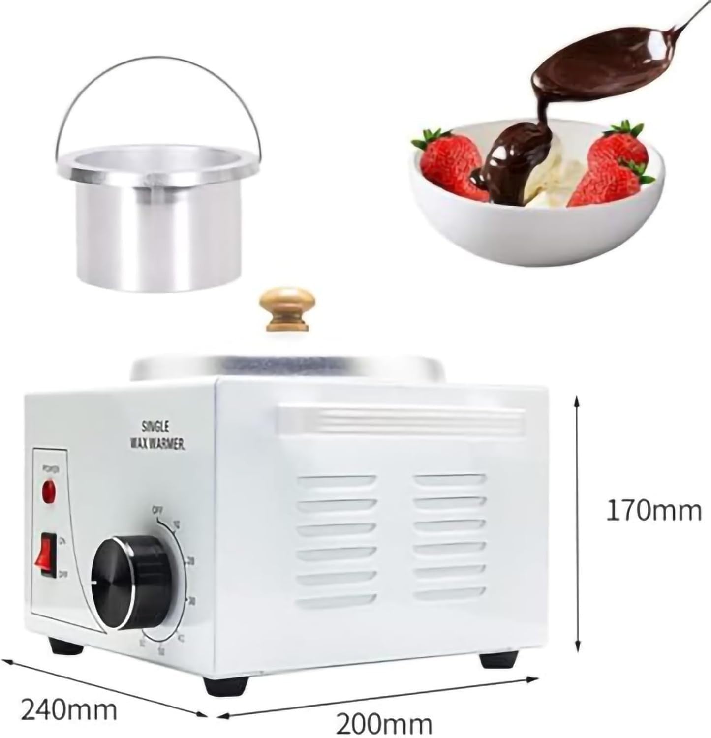 Electric Chocolate Melting Machine 600ml Fondue Pot Temperature Control