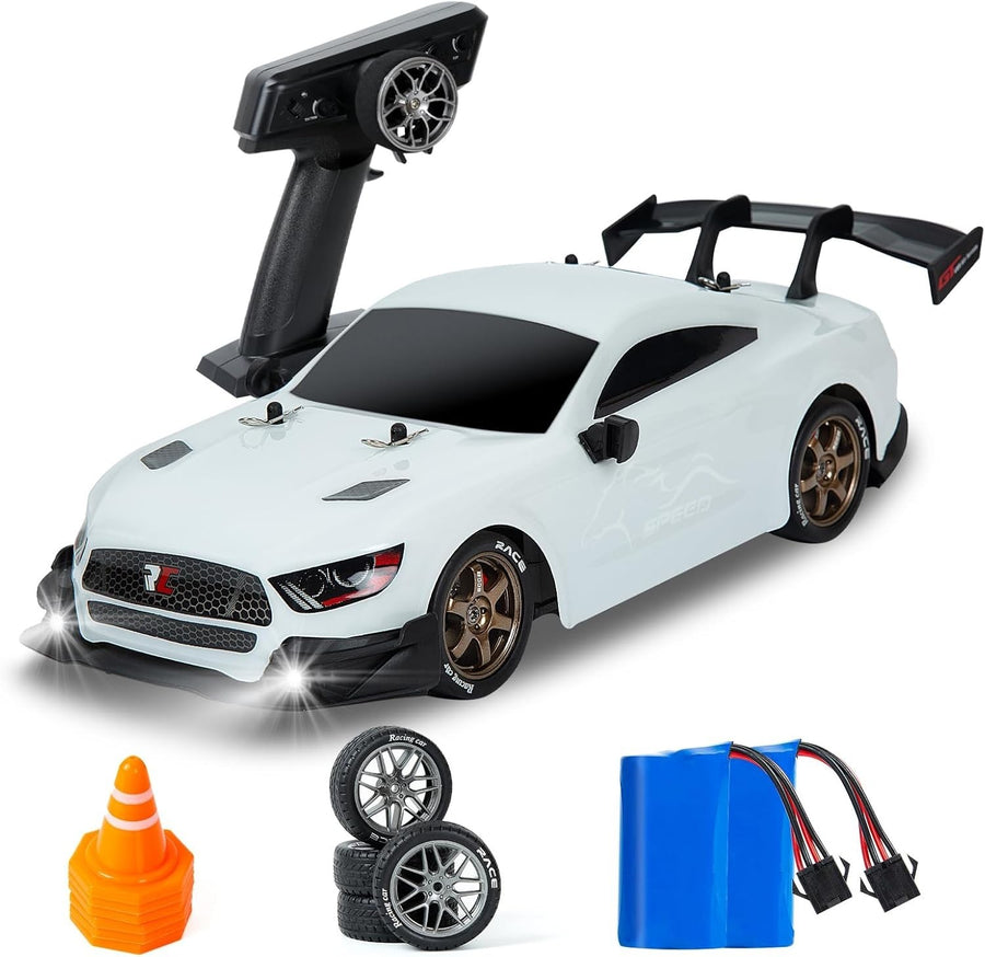1:14 4WD RC Drift Car Pro Steering & Throttle with Gyro LED & 2 Batteries