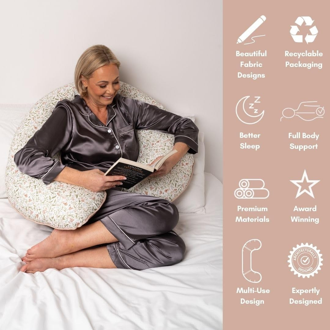 Cooling Body Pillow for Side Sleepers Full Length Back Hip Leg Support