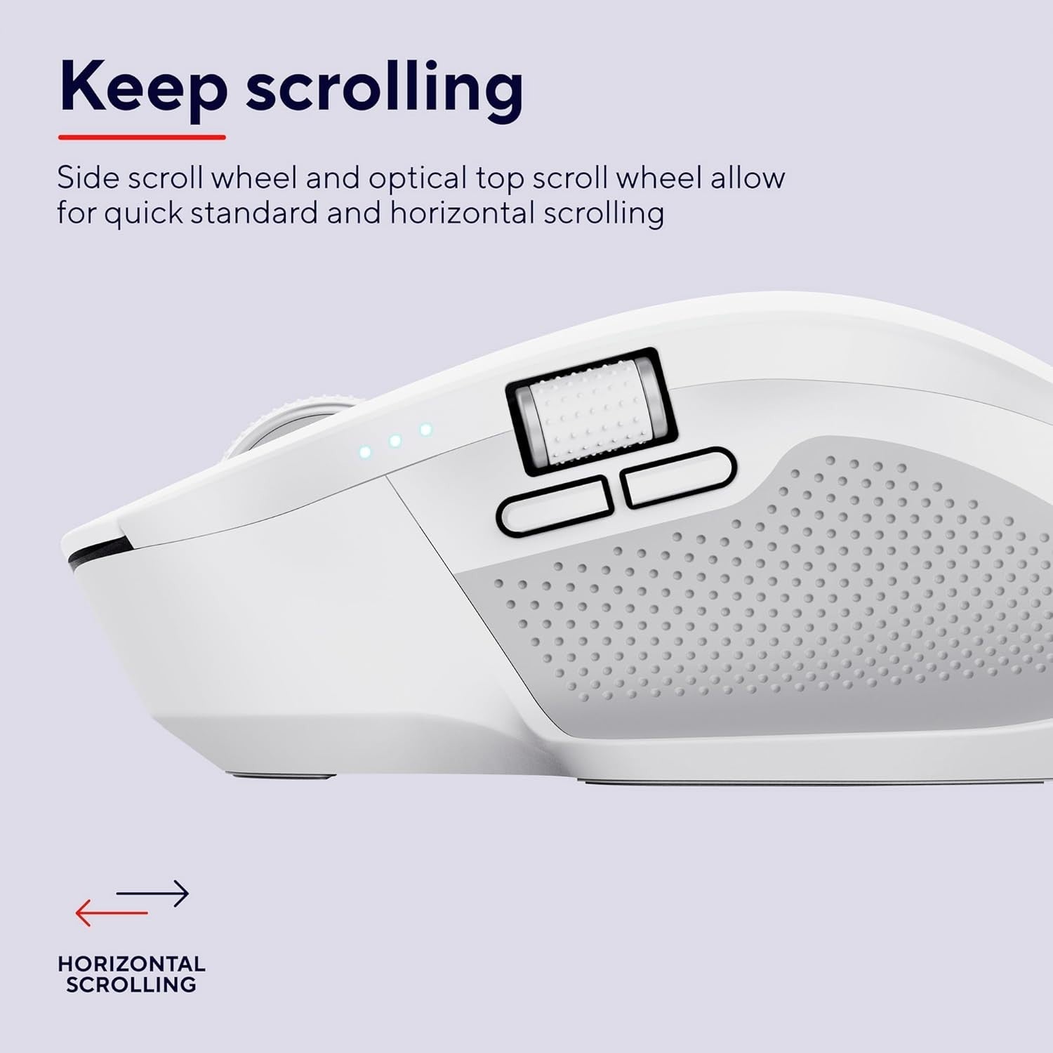 Wireless Bluetooth Mouse Multi Device Silent Rechargeable White