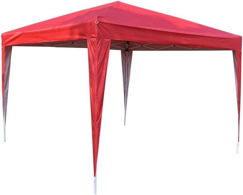 3x3m Red Waterproof Pop Up Garden Gazebo Party Tent with Sides – Heavy-Duty