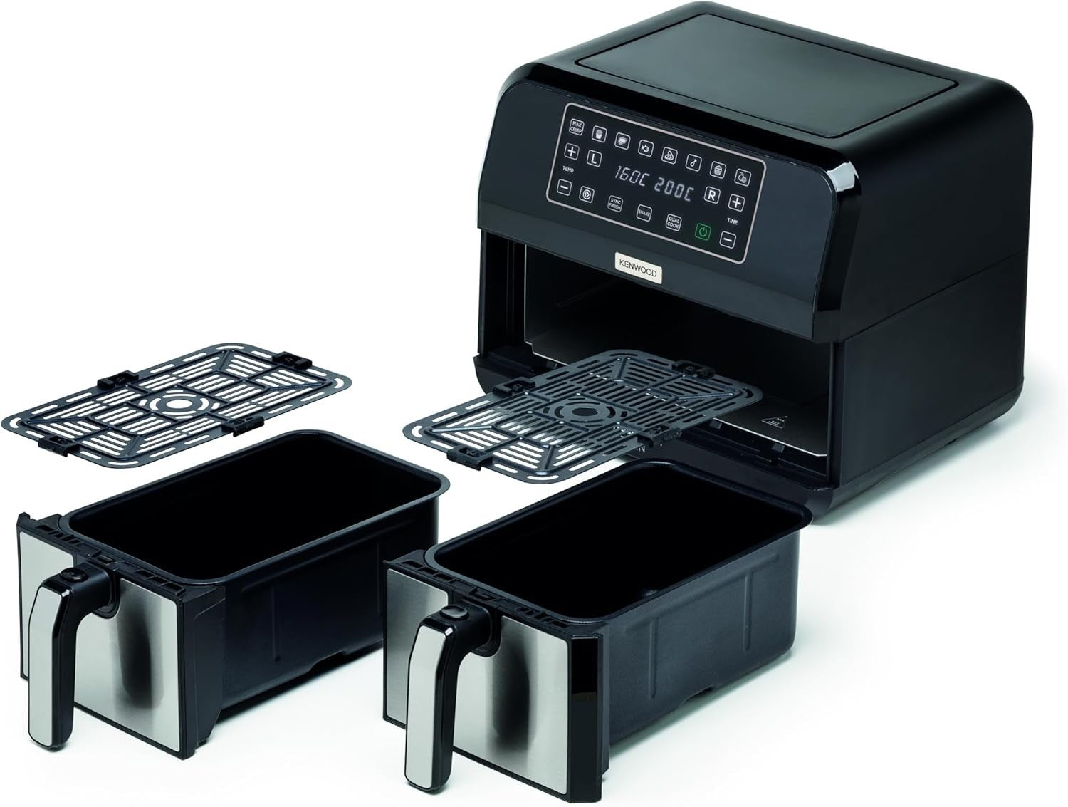 8L Dual Air Fryer with Sync Finish 1700W Max Crisp Twin Basket Cooker 8 Presets