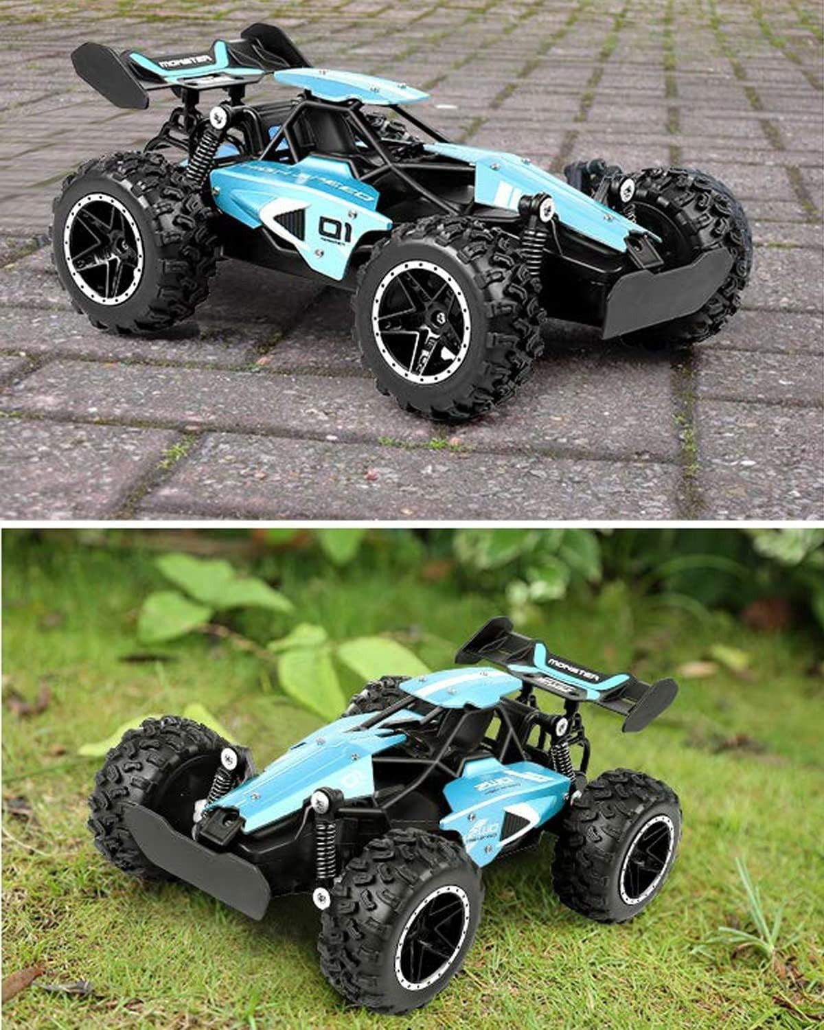 RC Off-Road Car 2.4GHz 2WD Buggy 15KM/H Fast Remote Control Toy with 2 Batteries