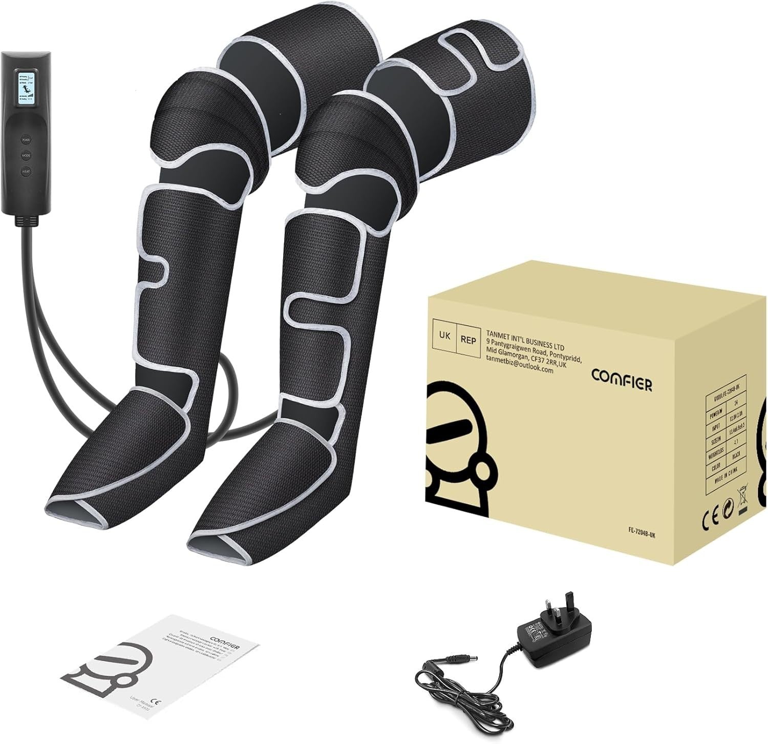 Leg Foot Calf Massager with Heat Air Compression Wraps Pain Relief