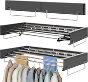 Wall Mounted Retractable Clothes Folding Drying Rack Space Saving
