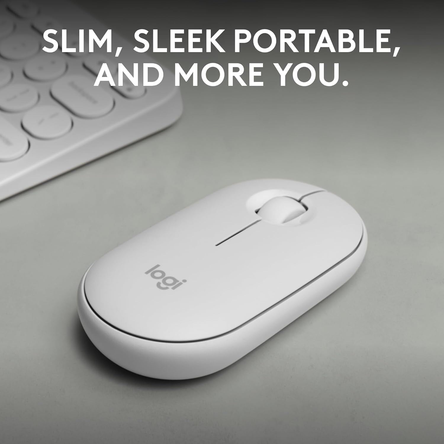 White Bluetooth Wireless Mouse Silent Click Ultra Slim Lightweight Office Travel