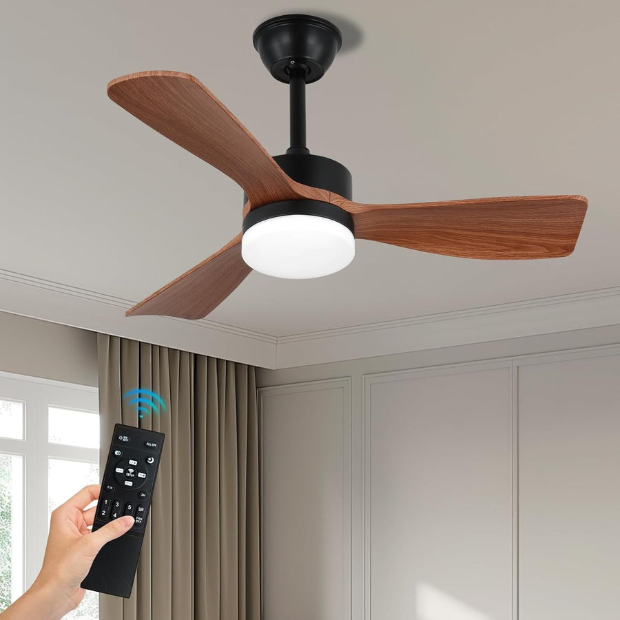 51CM Ceiling Fan Light, 6 Speeds, Reversible DC Motor, 3 Colors, Remote