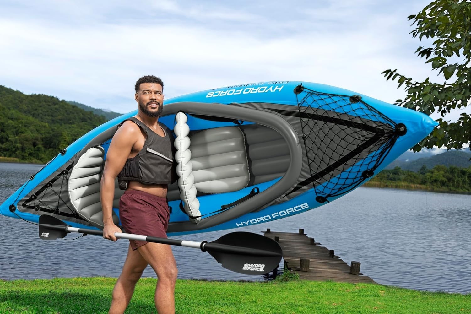 2 Person Inflatable Kayak Set w/ Paddles Pump Seats 10ft 10in