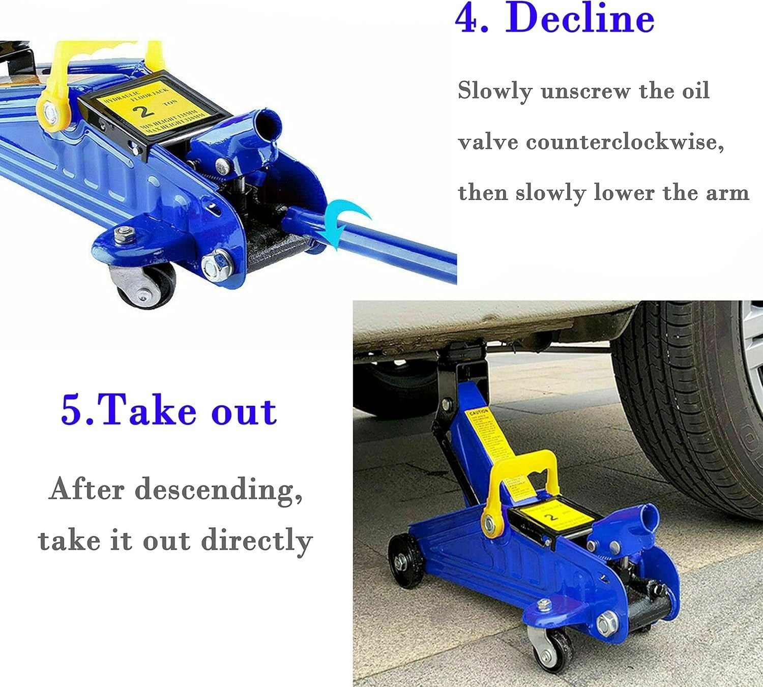 2 Ton Hydraulic Trolley Jack with Case Heavy Duty Car Lift 135–320mm Blue