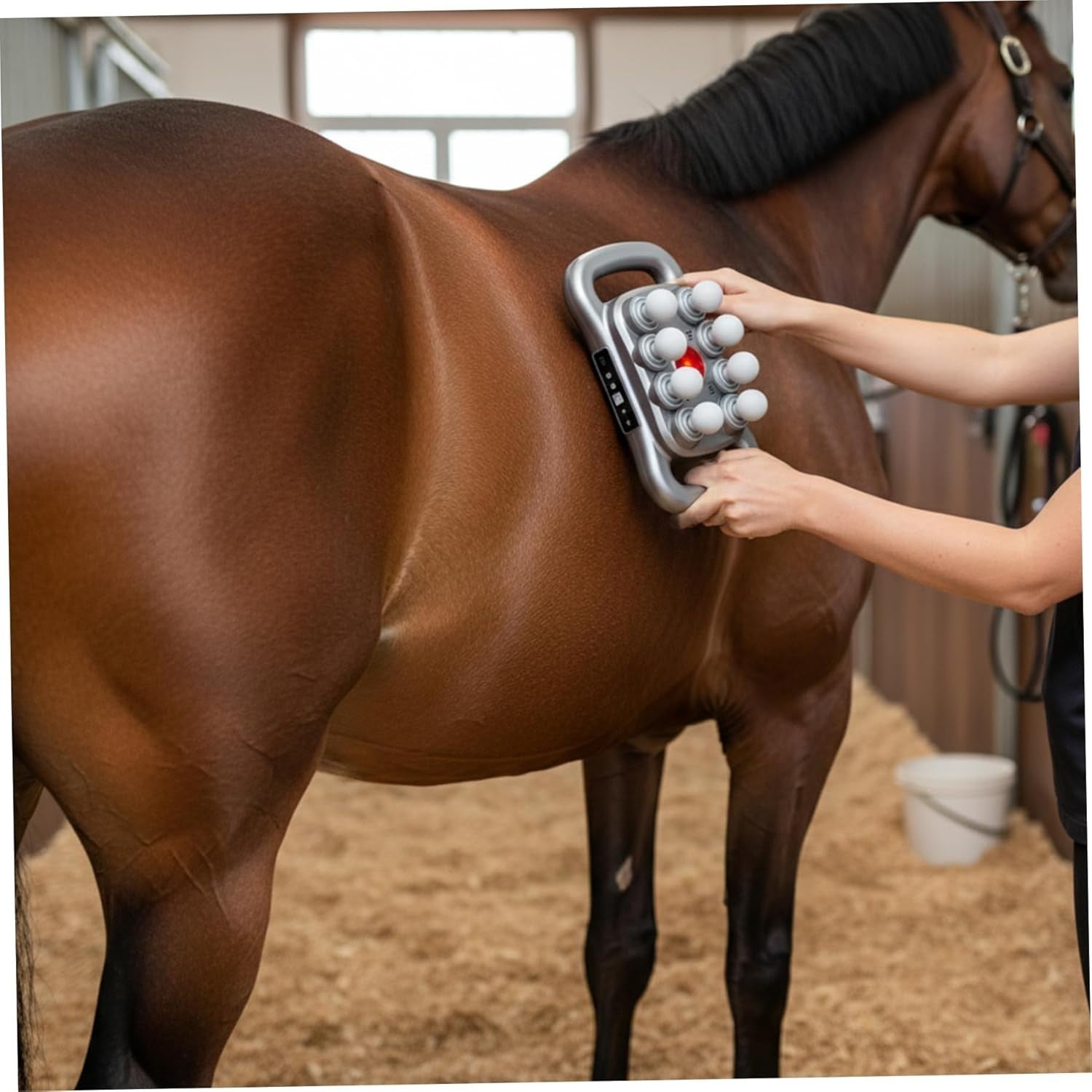 Horse Massage Gun 8 Head Deep Tissue Massager 30 Levels Red Light Therapy
