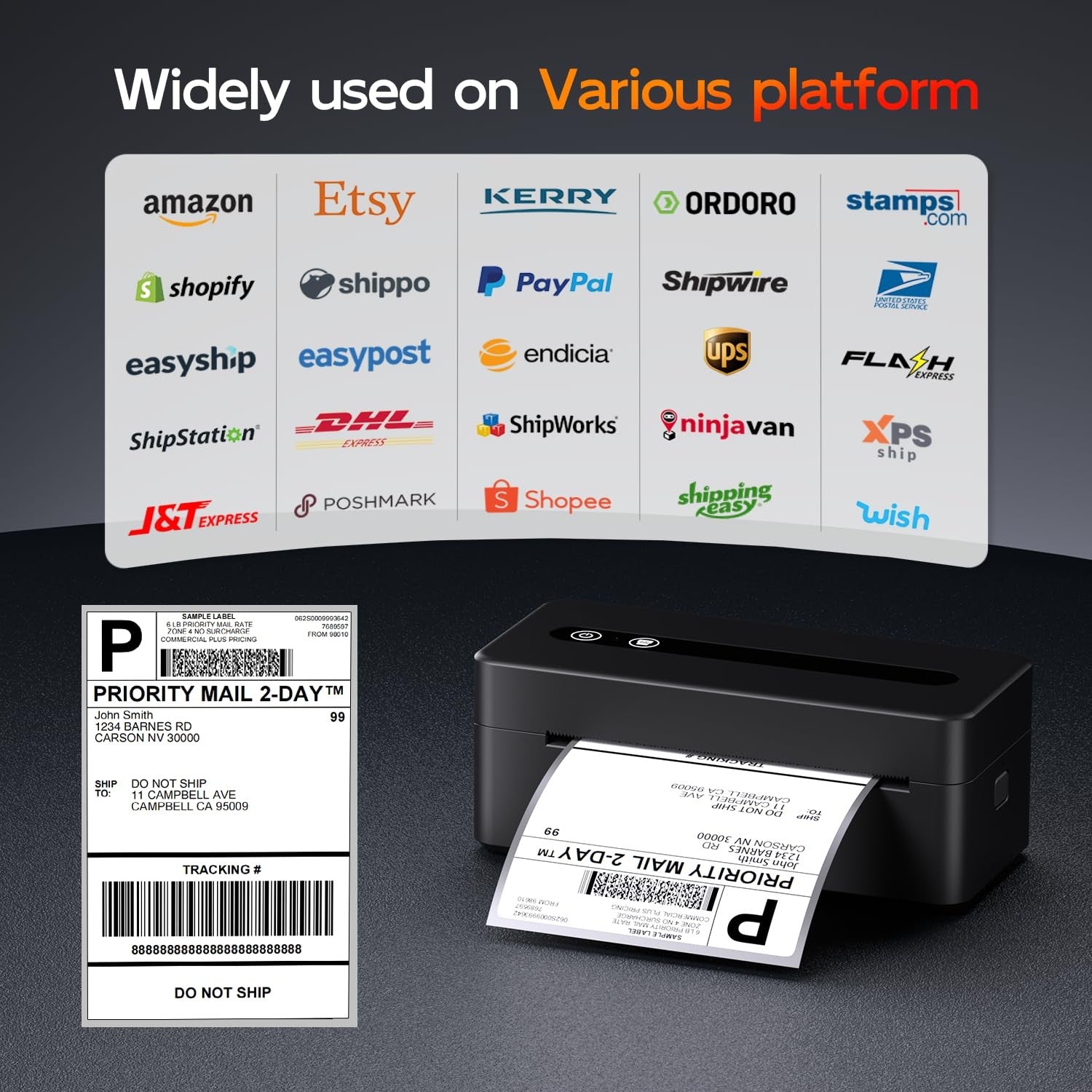 4x6 Bluetooth Shipping Label Printer Thermal 241BT USB