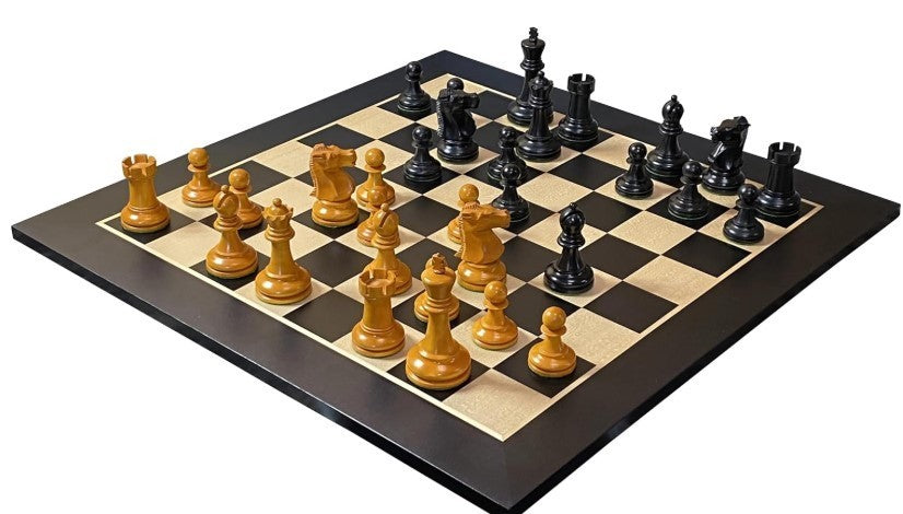 Luxury 20" Wooden Chess Set with Antique Pieces & Storage Vinyl Box