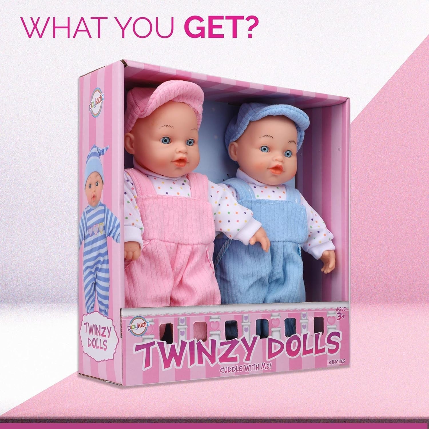 Twin Baby Dolls Set Boy Girl Soft Body Feedable First Dolls