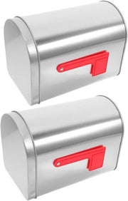 Silver Tin Mailbox Storage Box – Decorative Organizer for Cards, Candy, Letters