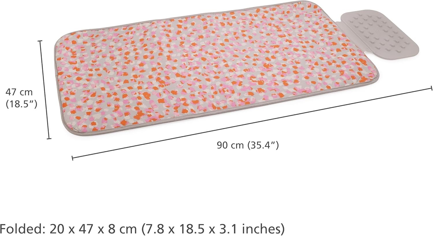 Foldable Ironing Mat Heat Resistant Non Slip with Silicone Iron 90x47cm