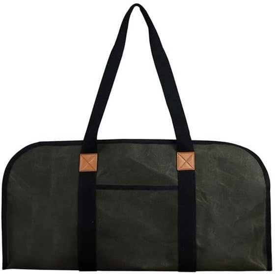 Large Canvas Firewood Tote Bag - Durable Outdoor Wood Carrier with Handles