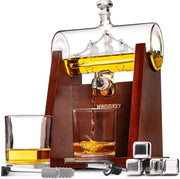 1100ml Ship Whiskey Decanter Set with Glasses & Stones | Luxury Men’s Gift