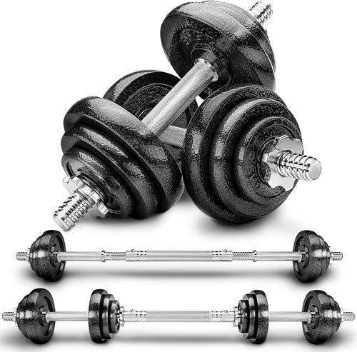 2-in-1 30KG Weight Set Dumbbell to Barbell Spinlock Home Strength Kit