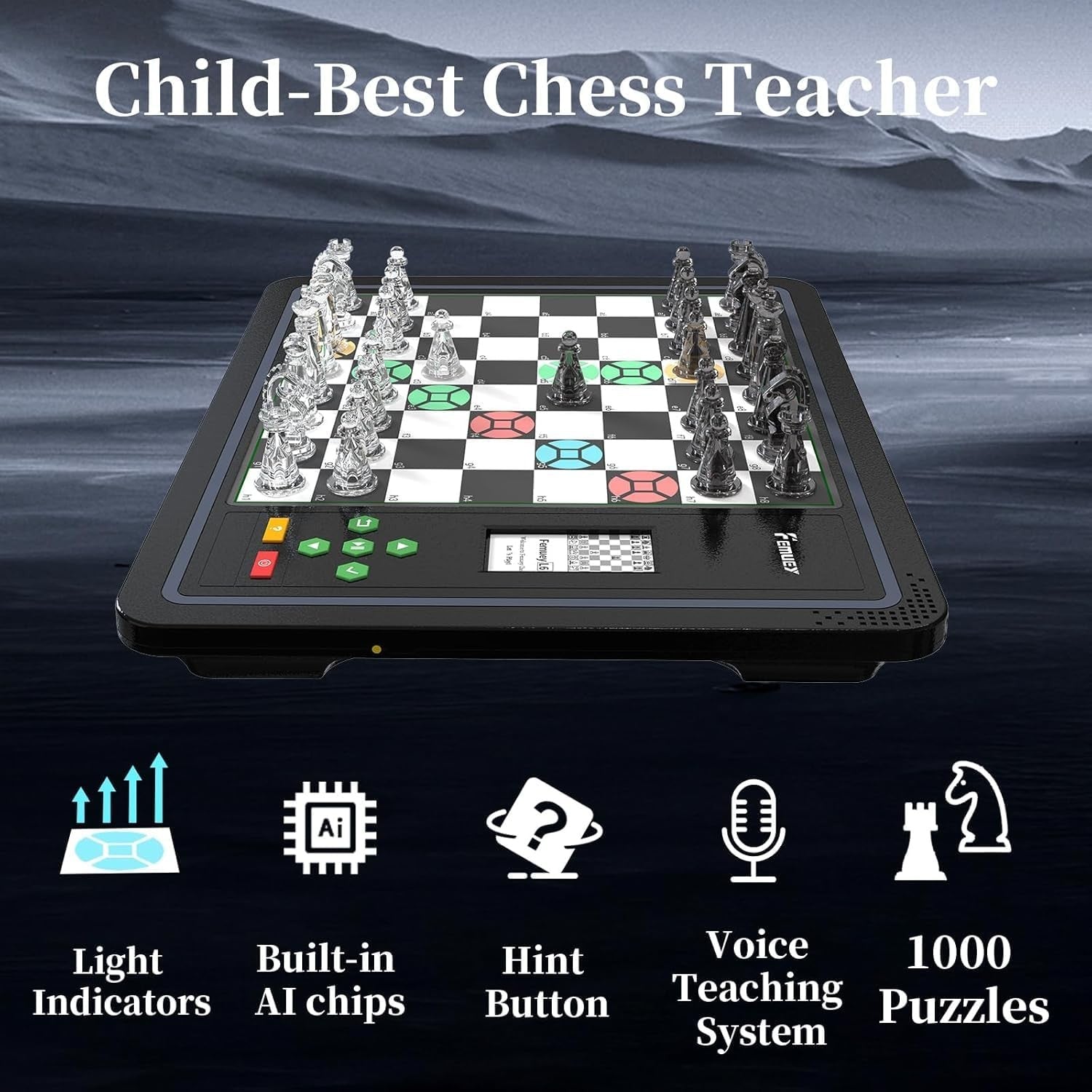 Talking Electronic Chess Computer | Smart LCD Board | 1000+ Lessons | Kids & Adu