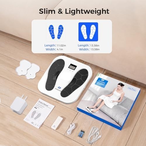 EMS TENS Foot Massager 10 Modes 20 Intensities Plantar Fasciitis Relief White