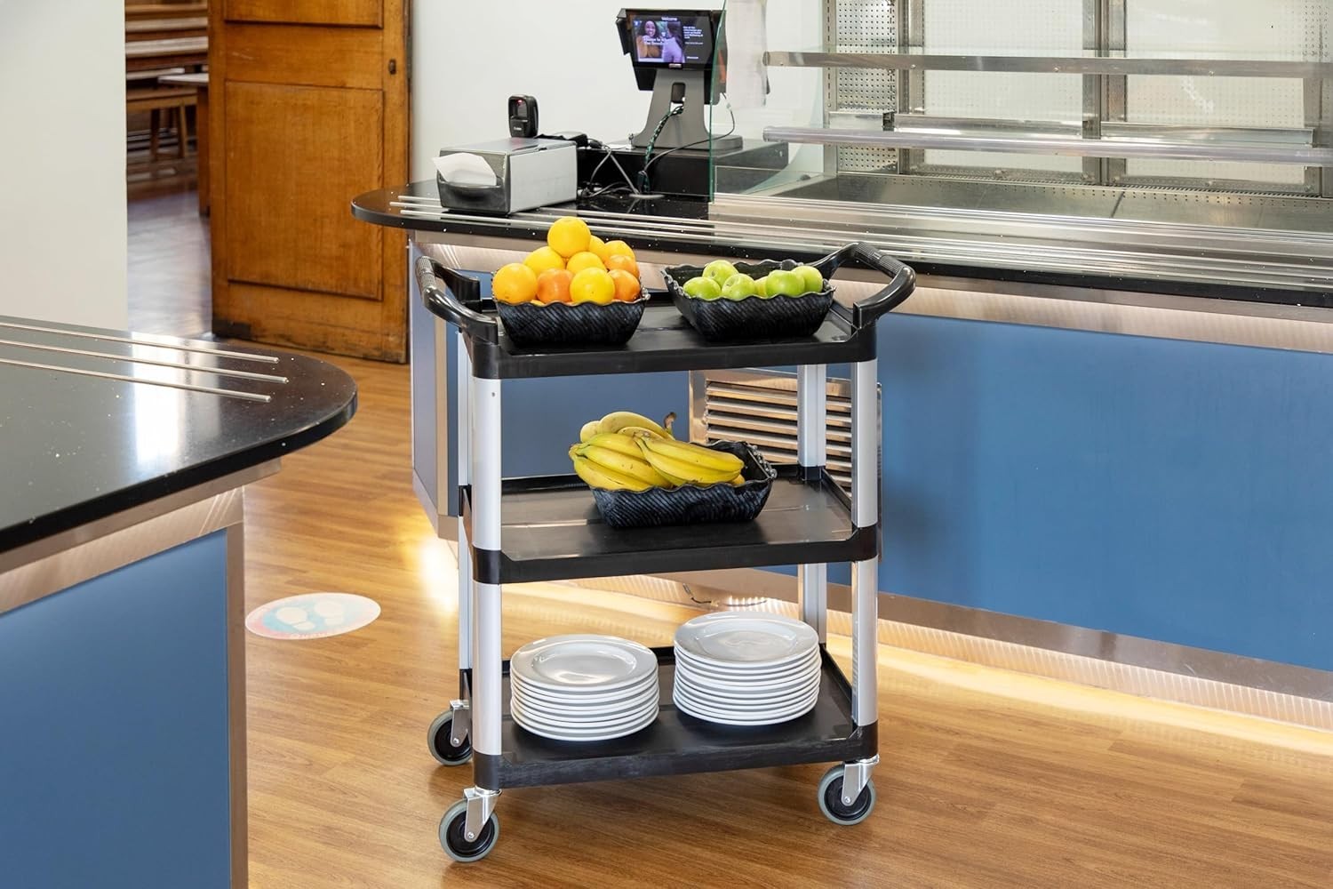 Heavy Duty 3 Tier Catering Trolley Utility Cart on Wheels