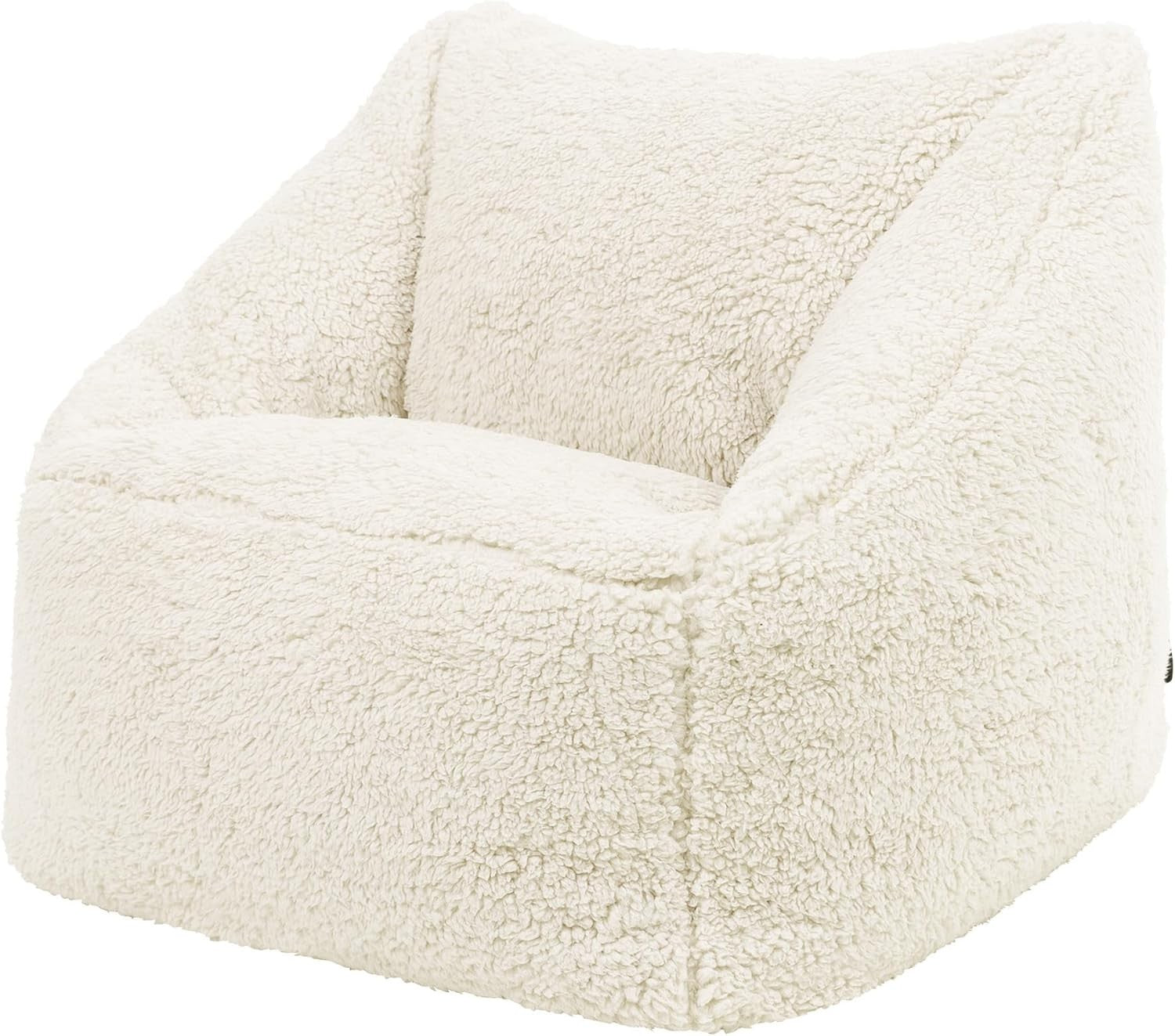 Cream Teddy Kids Bean Bag Chair – Soft Fleece Lounge Armchair Seat
