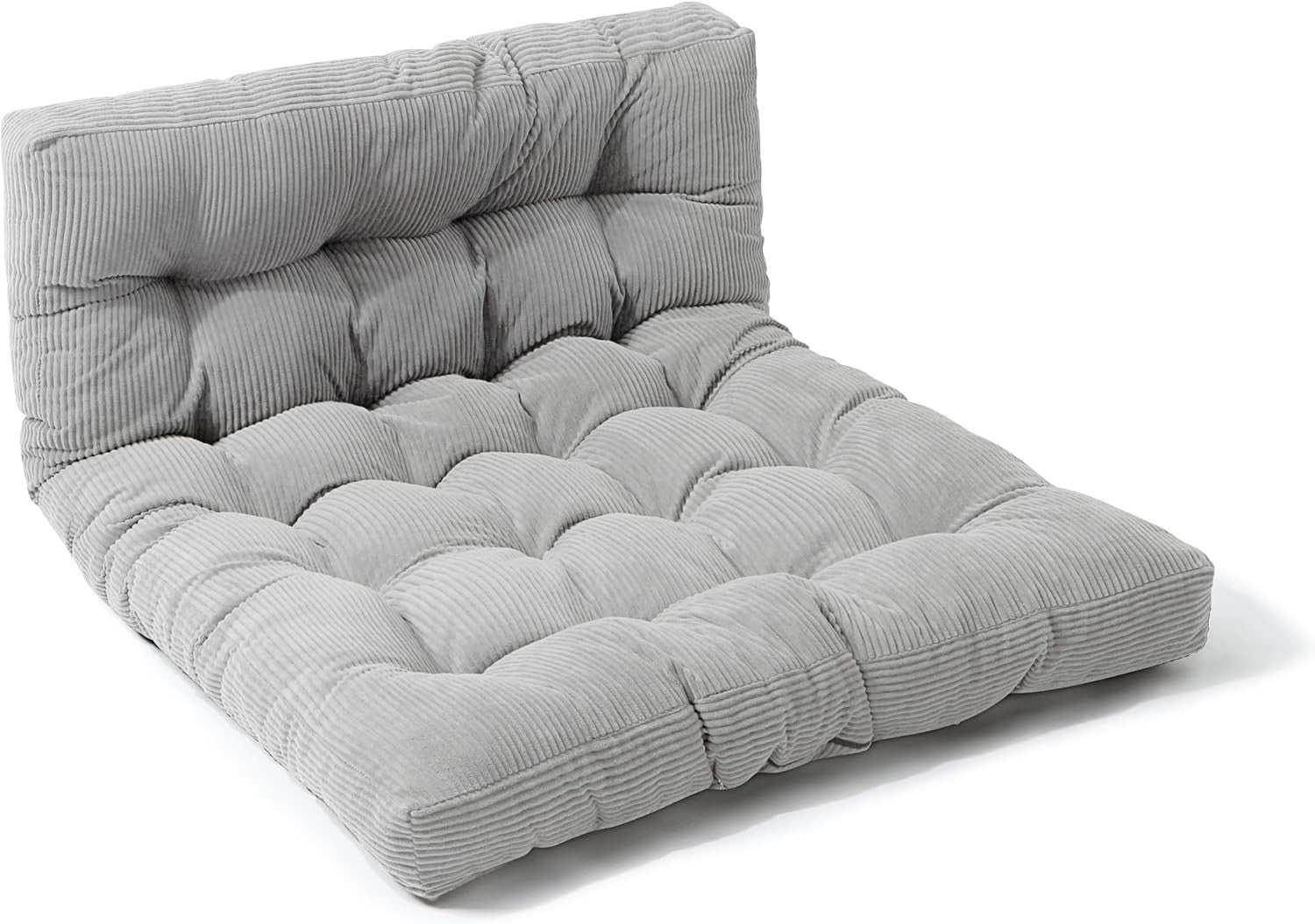 Double Folding Futon Mattress - Thick Foam, Corduroy Fabric, Floor & Sofa Bed