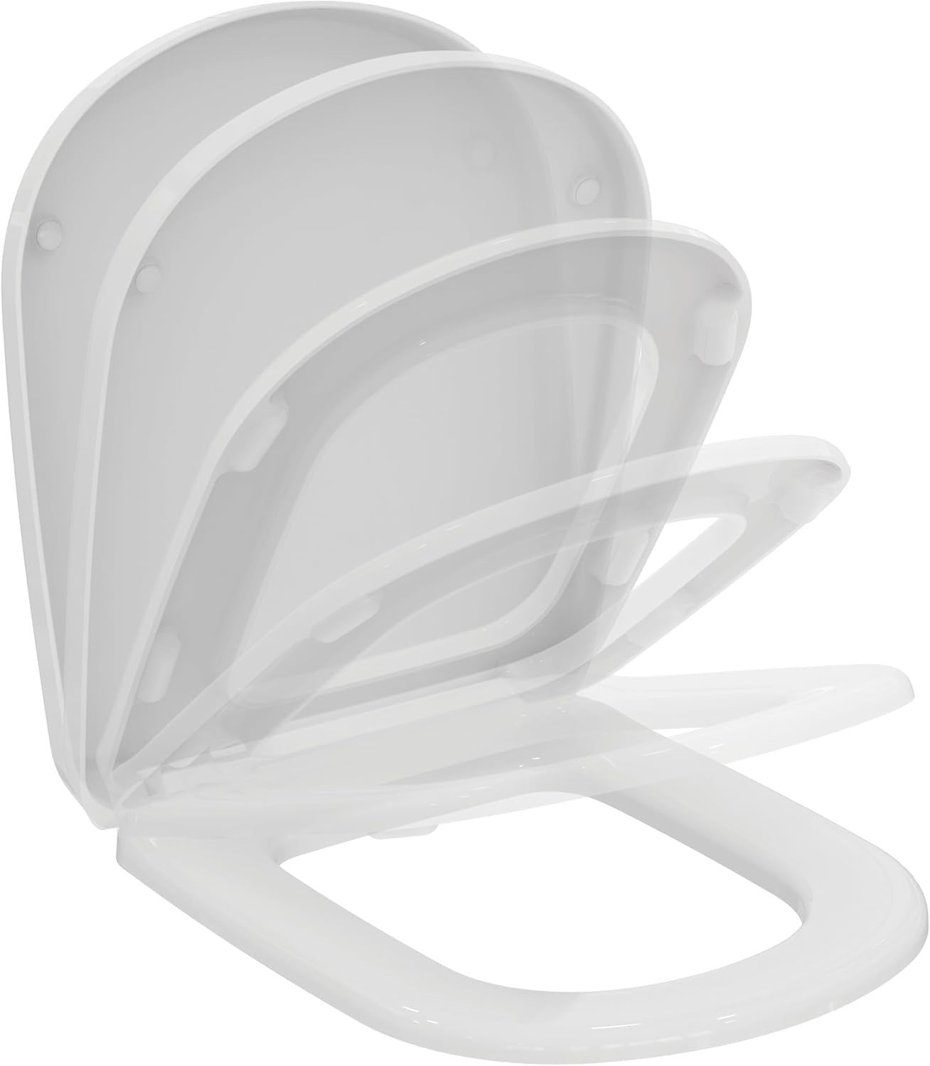 White Round Toilet Seat Soft Close Quick Release Scratch-Resistant