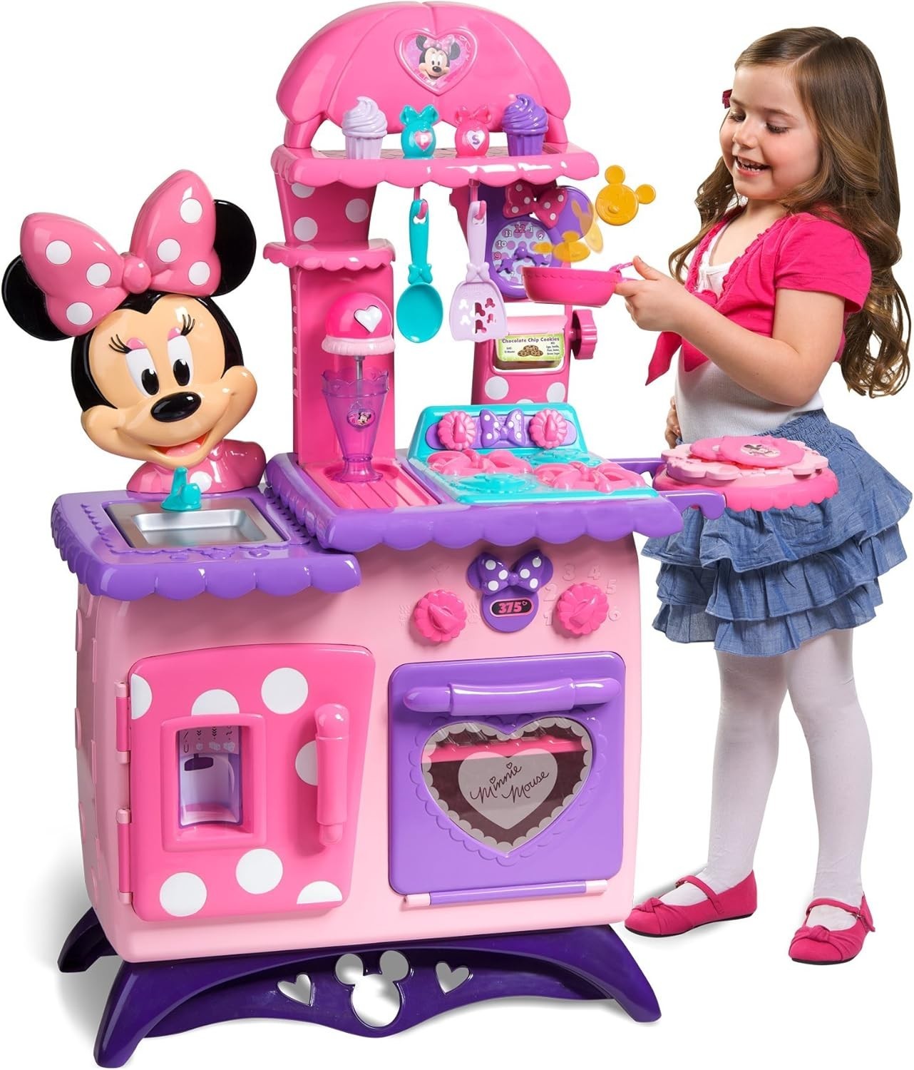 Kids Pretend Play Kitchen Cooking Set Lights Sounds Accessories Age 3+