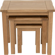Nest of Tables Oak Wood Coffee Side Lamp Snack Tables Rectangular Modern