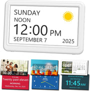 Large Digital Dementia Clock 7” Calendar Alarm Easy Read Day Date Time