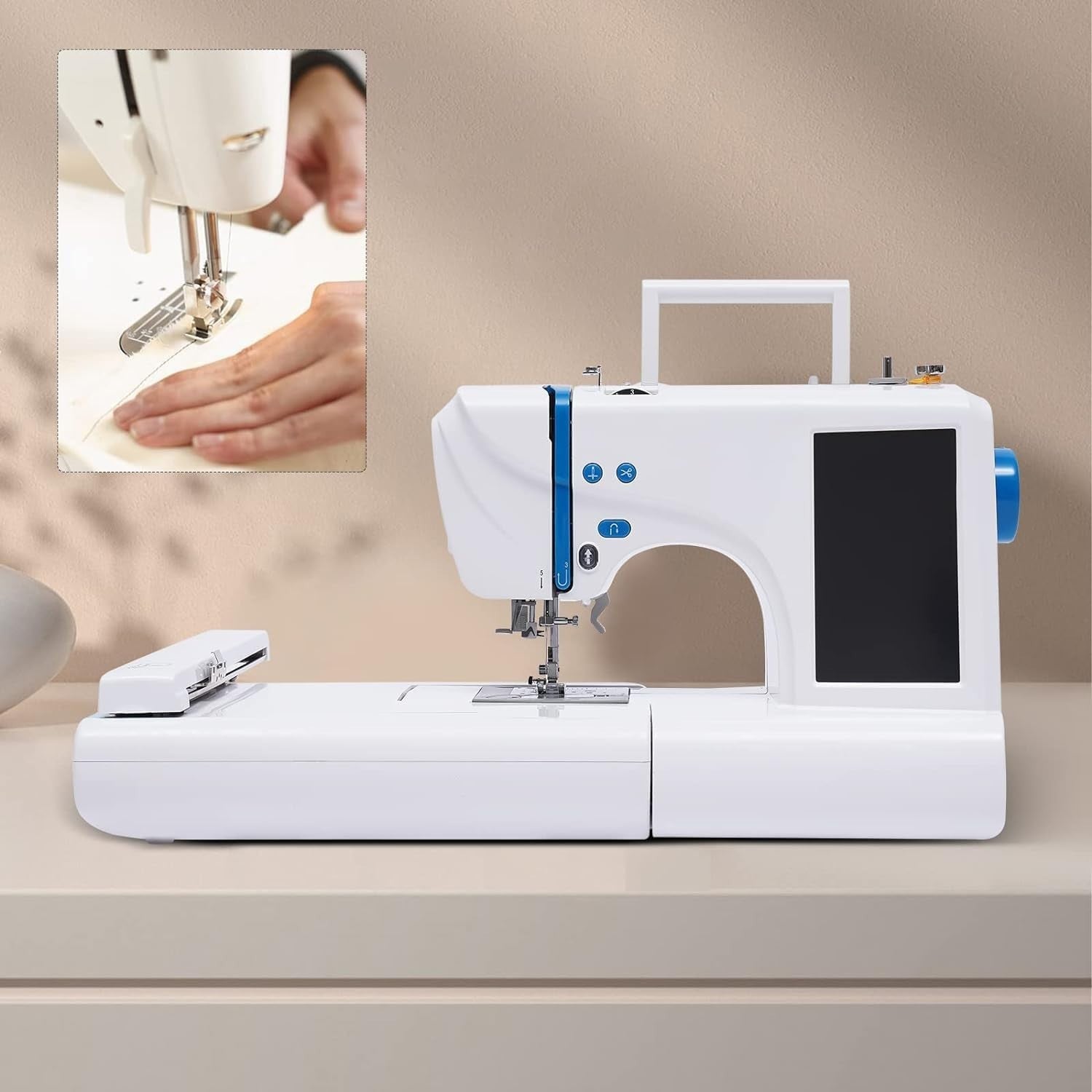 Computerized Embroidery Sewing Machine LCD Touch Screen USB 75 Designs