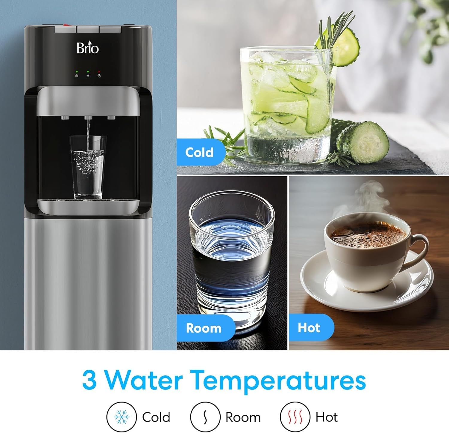 Bottom Loading Water Dispenser Hot Cold Cool Floor Standing