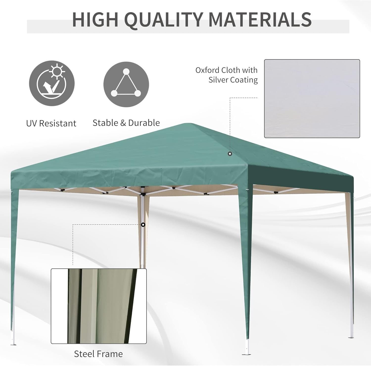 3x3m Pop Up Gazebo Waterproof Adjustable Party Tent w/ Bag Green