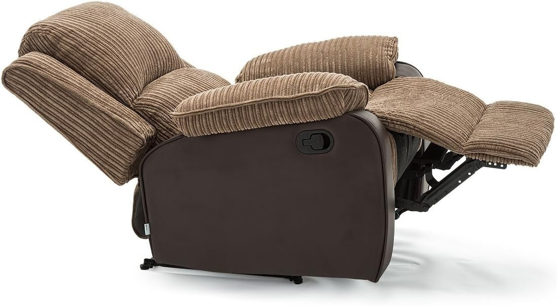 Recliner Armchair Faux Leather Jumbo Cord Lounge Chair for Home Comfort