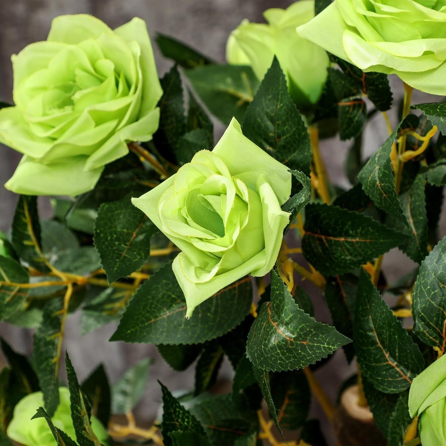 Set of 2 Artificial Rose Trees 90cm Green Faux Flower Plants Home Garden Decor