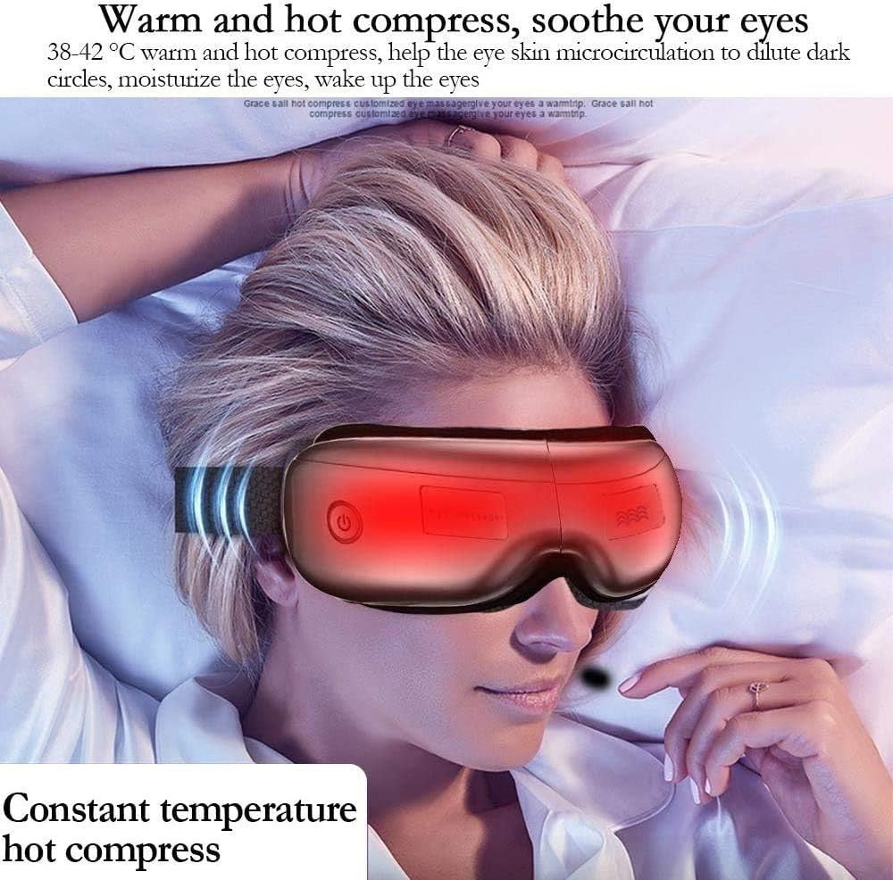 Heated Eye Massager Air Pressure Bluetooth Foldable