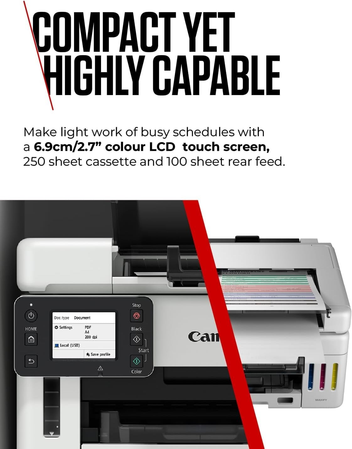 All-in-One Wireless MegaTank Printer | Duplex, ADF, Copier & Scanner, White
